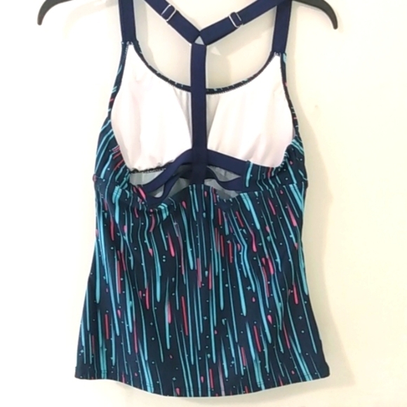 NAVY & PINK RACERBACK TANKINI SWIM TOP SIZE MEDIUM NWOT - Picture 5 of 7